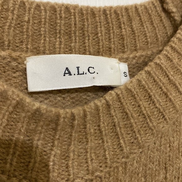 A.L.C. Emmeline merino wool blend crop sweater camel tan - Picture 2 of 6